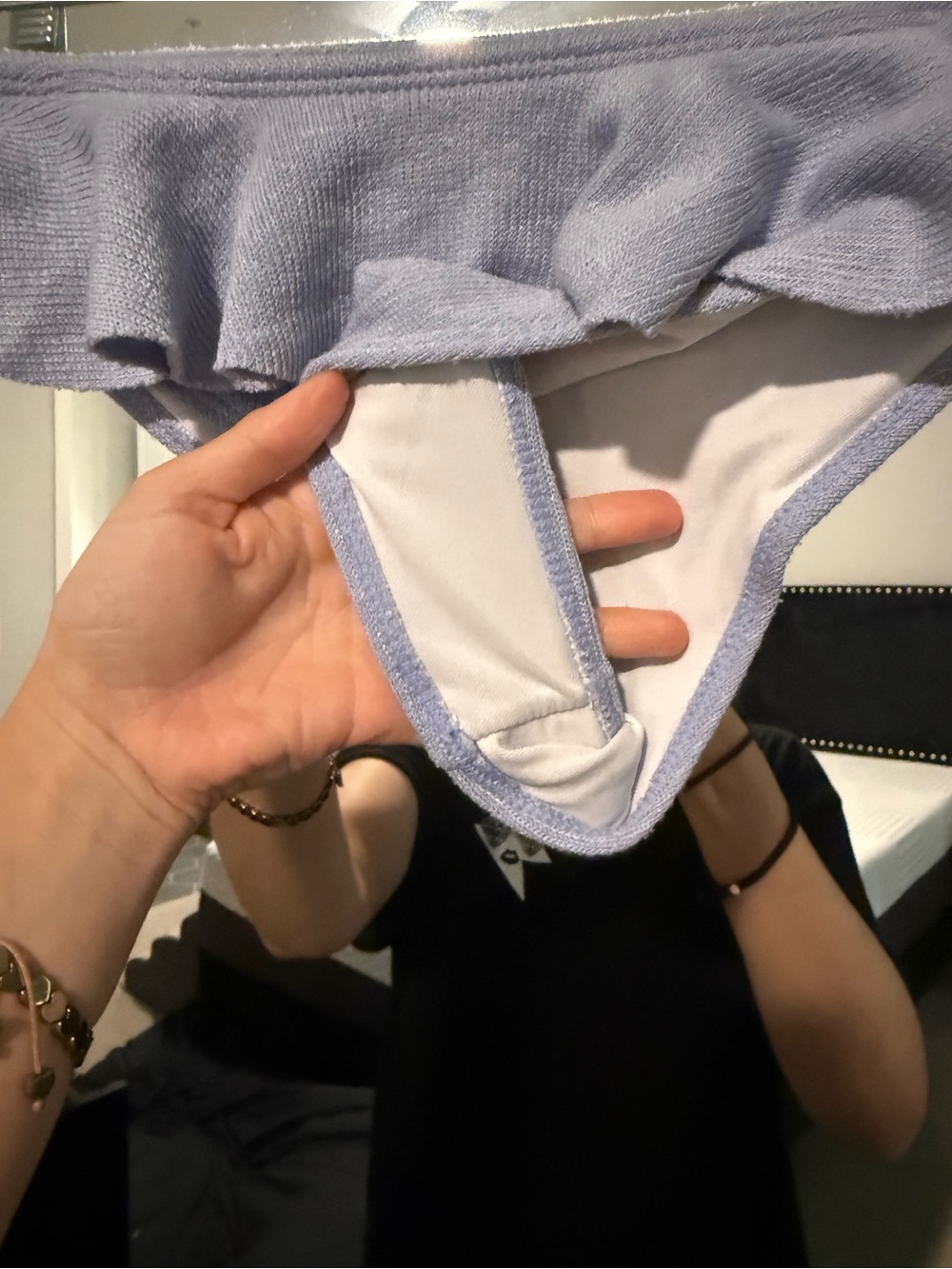 SHEIN: Light Blue Ribbed Ruffle Bikini Set - Picture 3 of 8